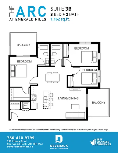 Floor plan 3 Bedroom, 2 Bathroom
