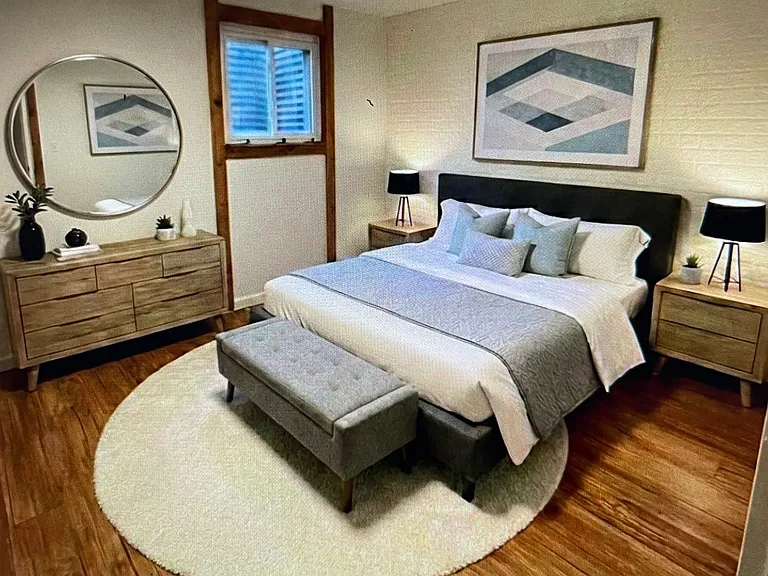 Basement room virtually stage