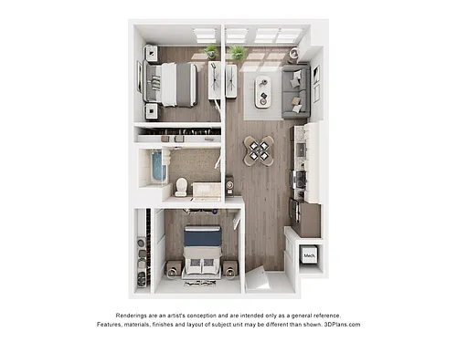 Floor plan L2 - 1 Bedroom 1 Den