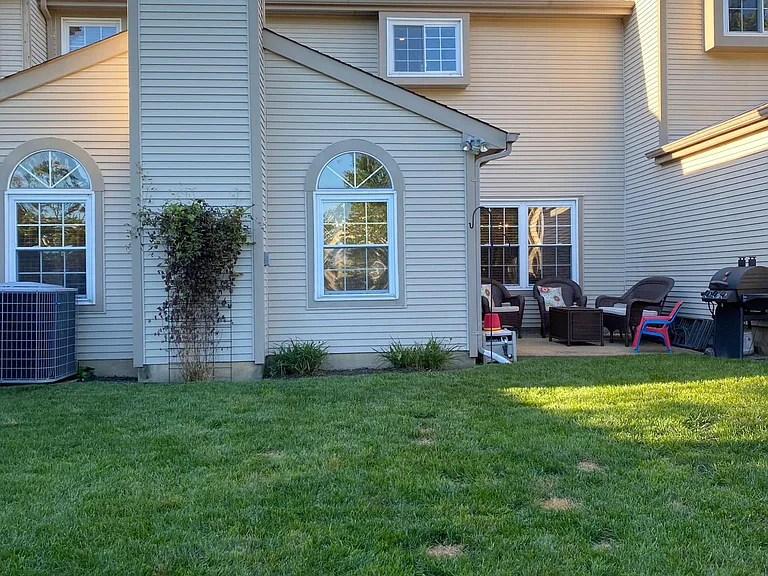 Yard is fenced