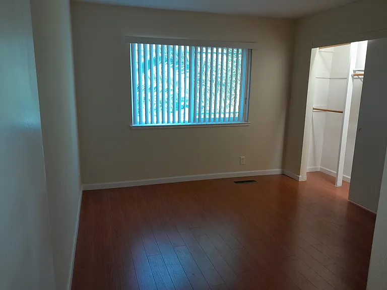 BR #1 with wall-to-wall closet and laminate wood floor