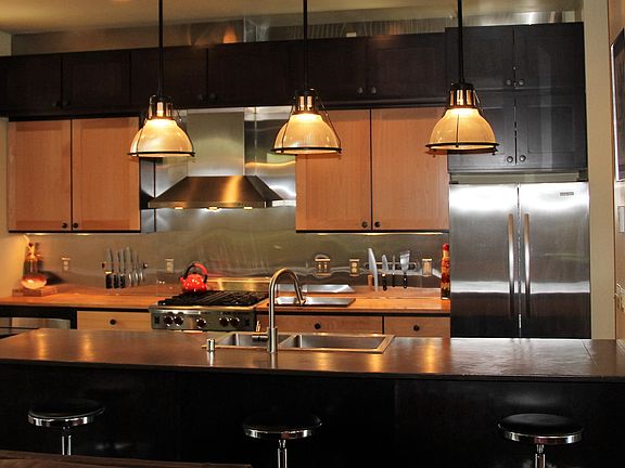 Antique lights in kitchen