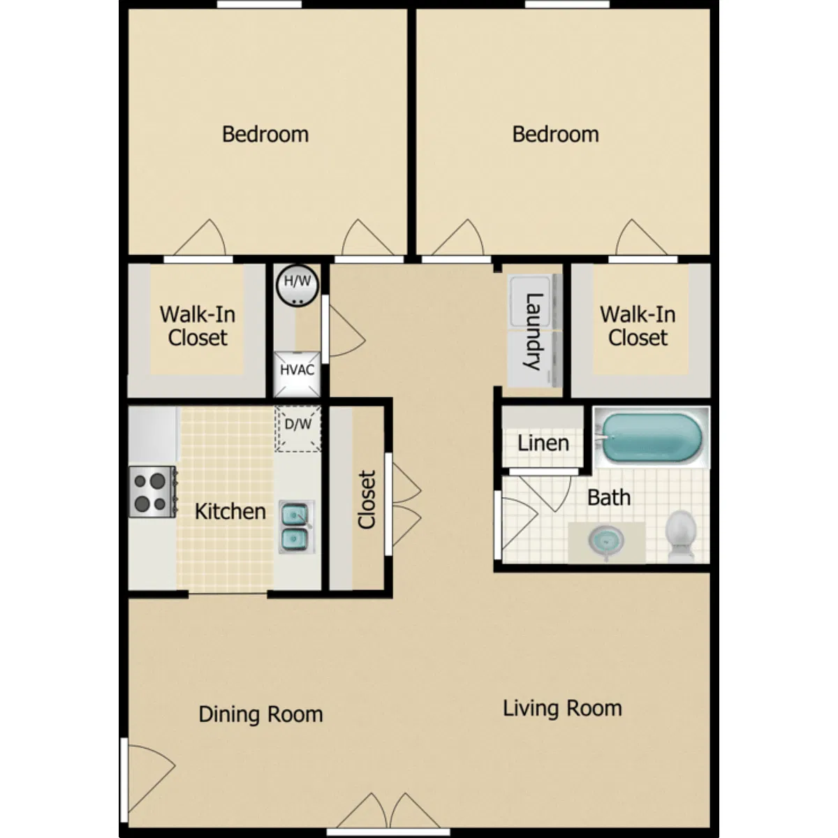 Floor plan 2 BEDROOM