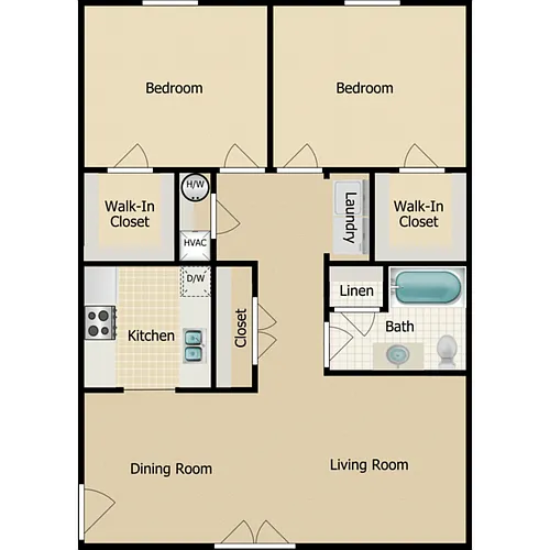 Floor plan 2 BEDROOM