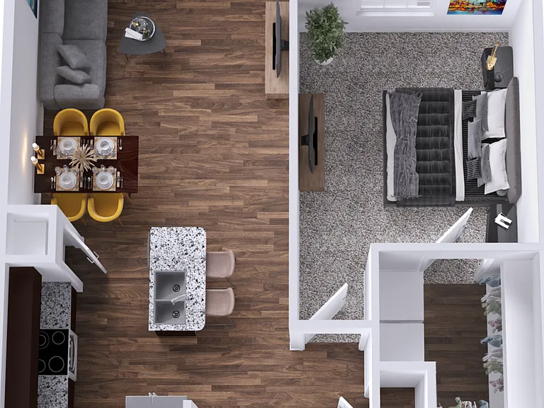 One Bedroom Apartment with Spacious Living Area