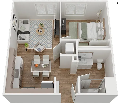 Floor plan 1 Bed 1 Bath A1