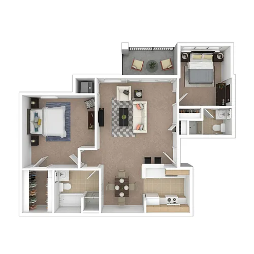 Floor plan Craftsman 2 Bedroom 2 Bath