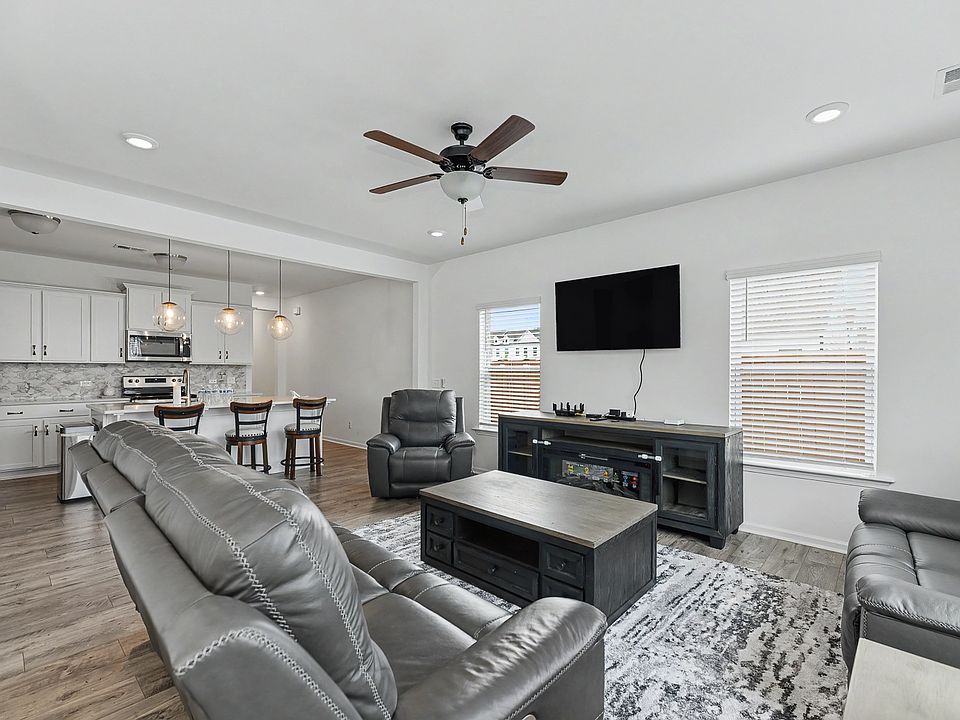 Spacious, open living area with Smart TV