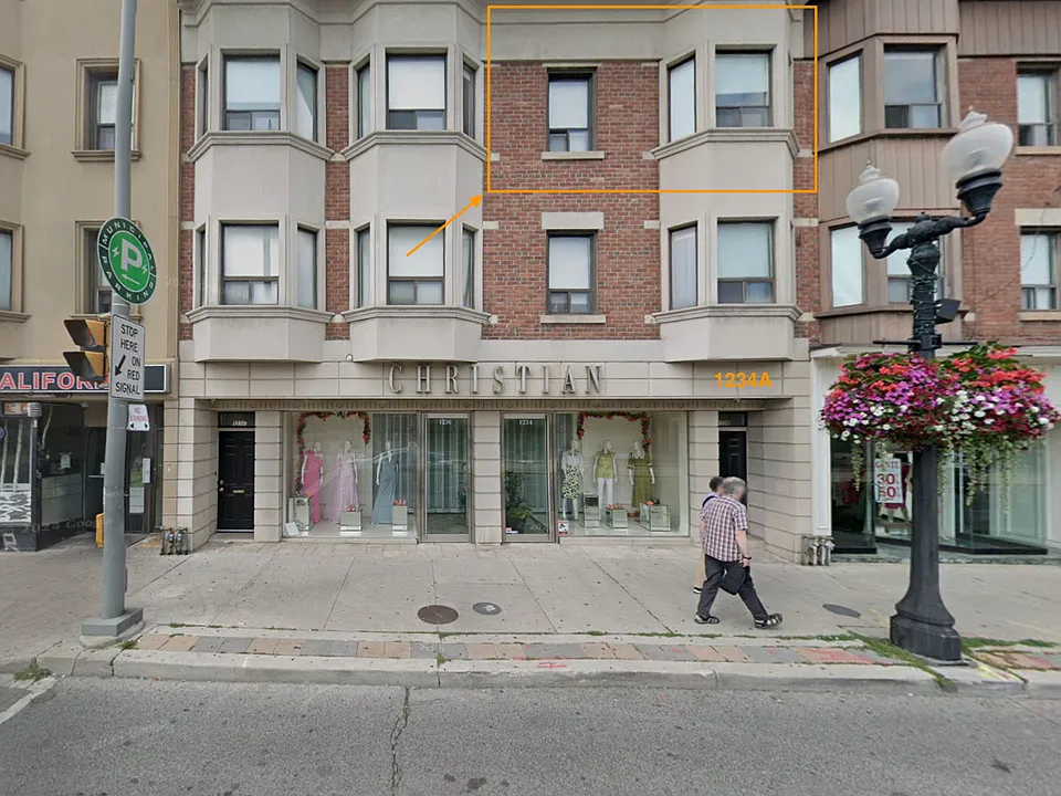 Apartment located on third floor, on the south side of St Clair Ave West.