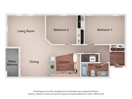 Floor plan Two Bedroom C (80%)