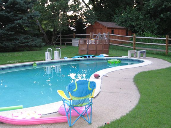 Pool with shed