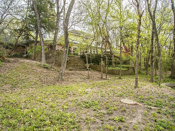 From the creek through trees