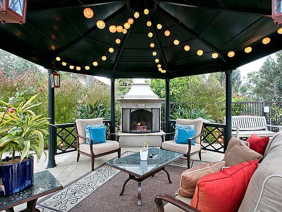 Gazebo & outdoor fireplace