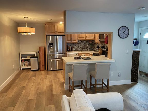 View into the kitchen from the family room