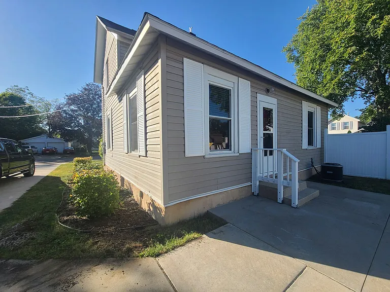 Back door and patio area