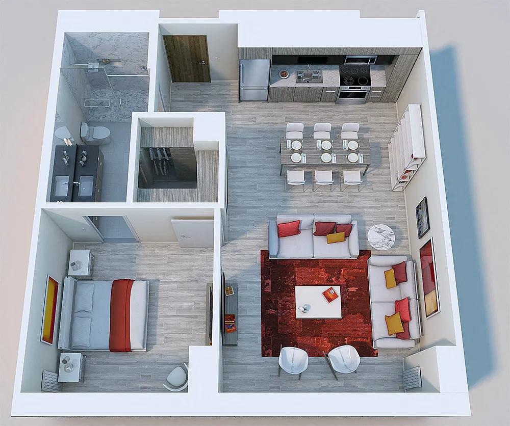 Floor plan 1 Bed, 1 Bath XL