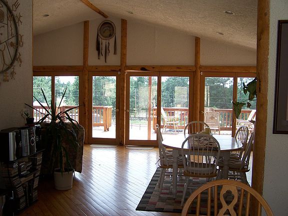 Lodge Like Living Area Opens to Expansive West Facing Deck
