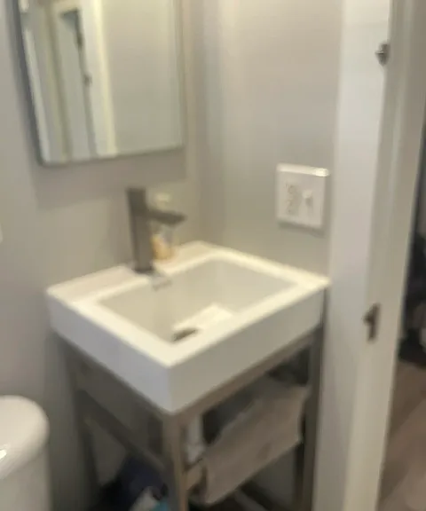 bathroom sink & medicine cabinet