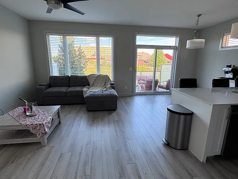 Open concept social area and kitchen