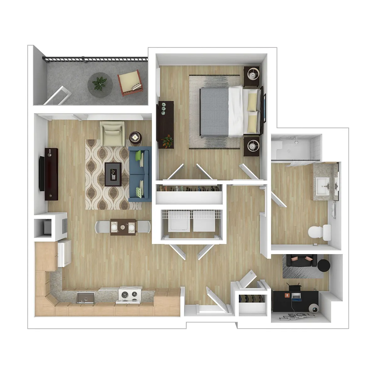 Floor plan 1 Bedroom with Den