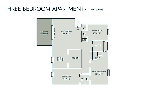 Floor plan Three Bedroom
