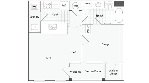Floor plan Brentwood II - Townhouse A1-L