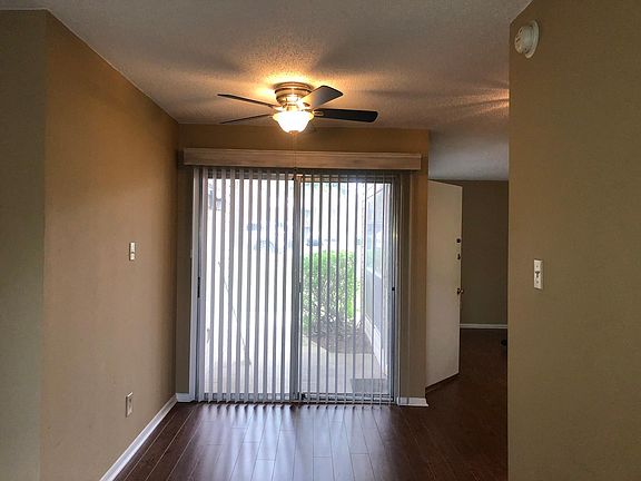 Vertical blinds allow for plenty of natural light.