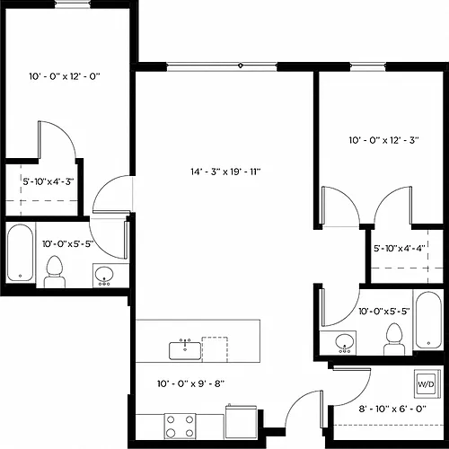Floor plan 2 Bed 2 Bath
