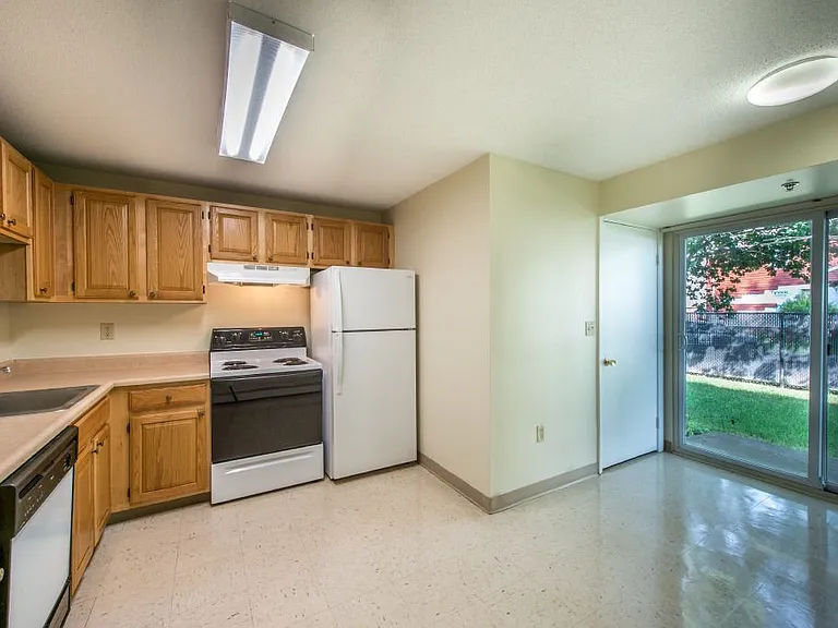Kitchen with Wooden Cabinets