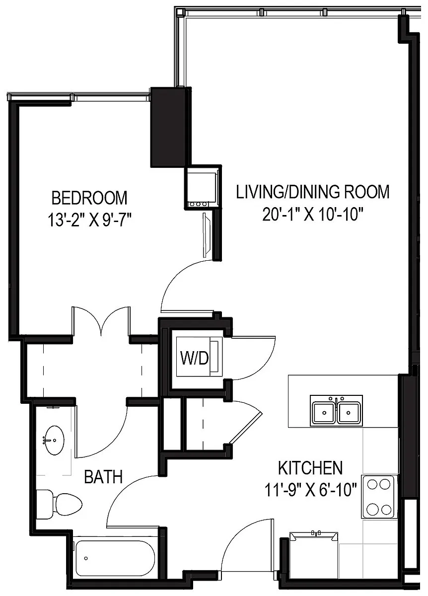 Floor plan 1 Bed/1 Bath-05
