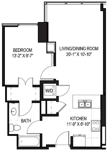 Floor plan 1 Bed/1 Bath-05