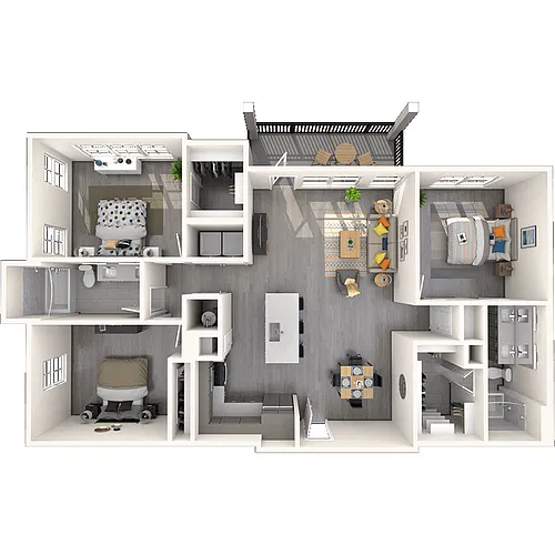 Floor plan C1 3x2 1423 SF