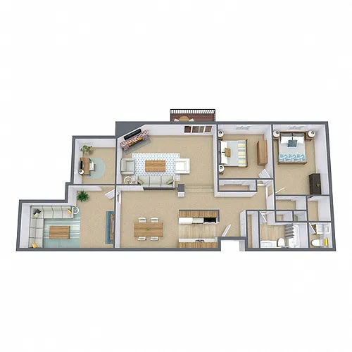Floor plan Two Bedroom 215C