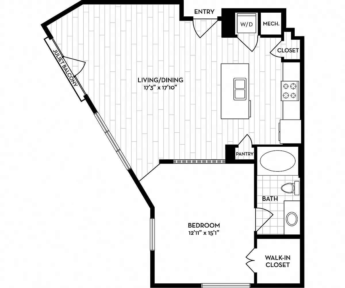 Floor plan Bourbon, Broadway, and Canyon