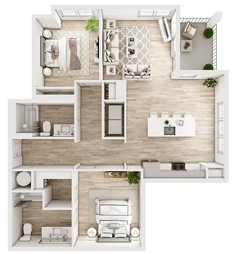 Floor plan B4L 2 Bed / 2 Bath