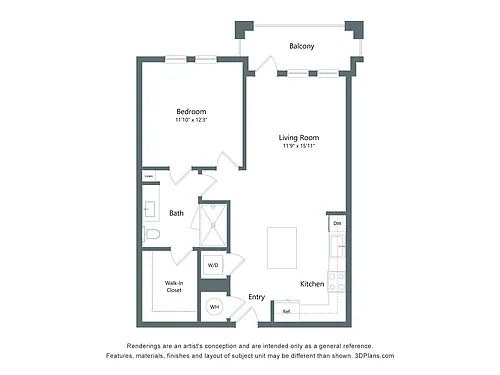 Floor plan The Drift | 1 Bed | 1 Bath