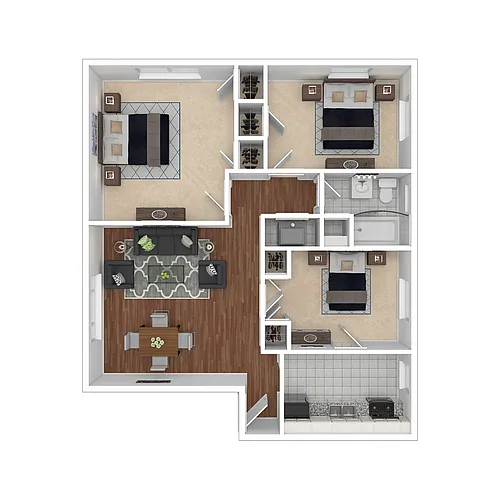 Floor plan Three Bedroom- Classic