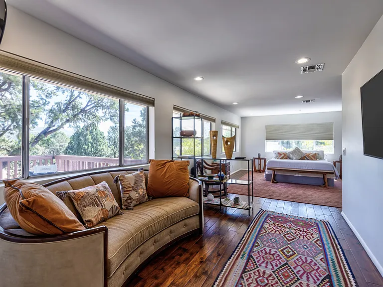 Master sitting area with smart TV