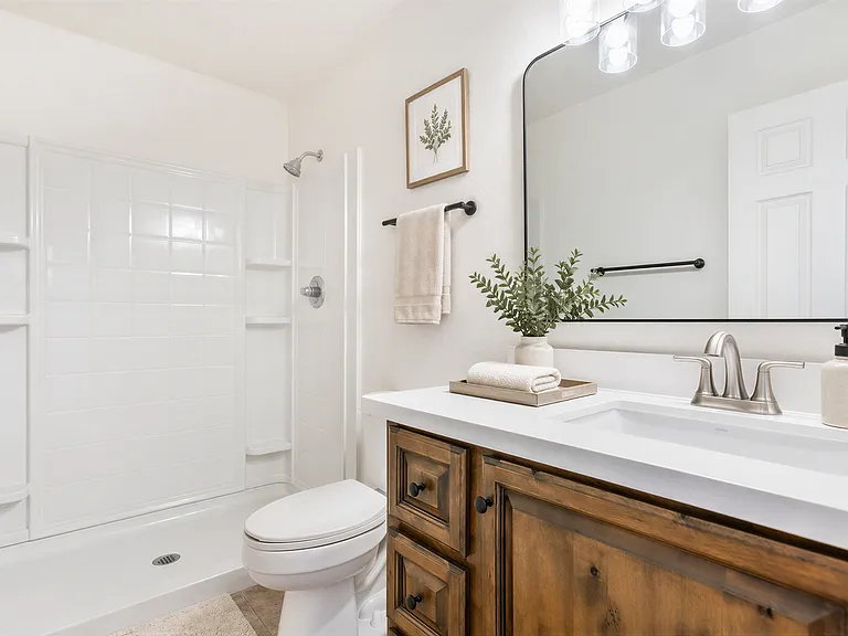 Primary En-Suite: virtually staged for inspiration _ home is offered unfurnished