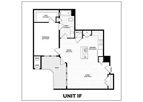Floor plan 1 Bed/1 Bath-1F