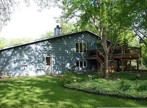 Wooded backyard from deick