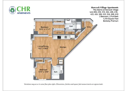 Floor plan 2 Bed/2 Bath Single Level - The Adams
