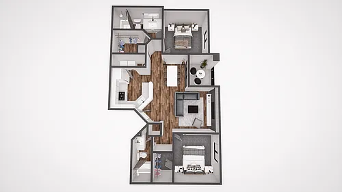 Floor plan 2x2 1100sf Partial