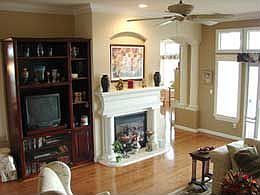 living room with fireplace