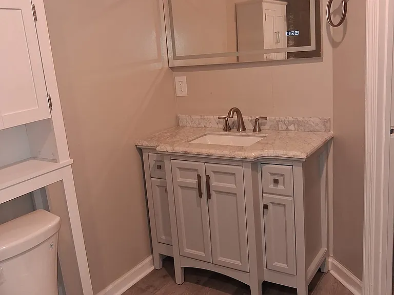 New Bathroom sink vanity with anti-fog LED mirror