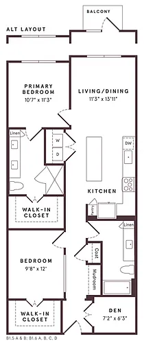 Floor plan B8 Den