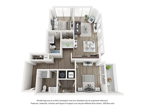 Floor plan 2 BEDROOM B2 EAST WEST