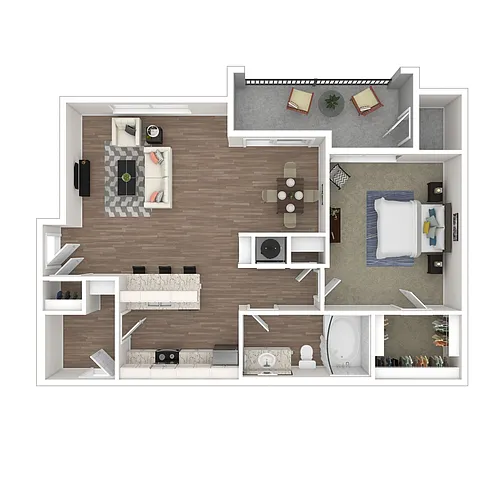 Floor plan 1x1 Large Upgrade
