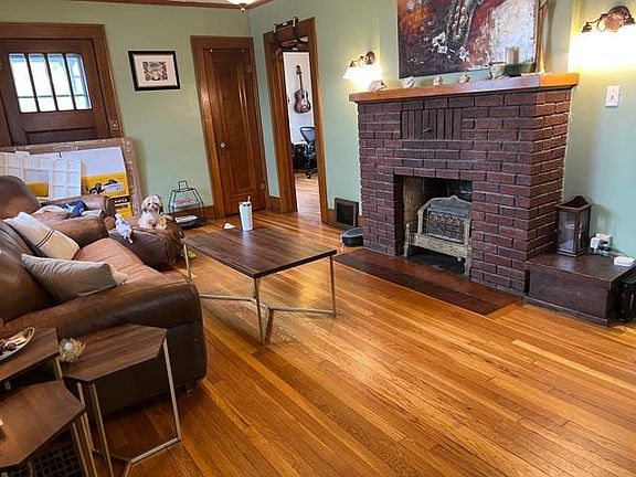 Ornamental fireplace in living area