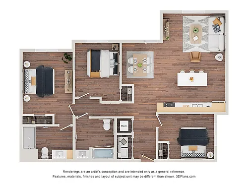 Floor plan 3AA (Wheelchair Accessible)